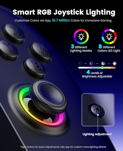 Image of NinABXY Hall Effect Joystick Controller for Nintendo Switch 2, Wireless One-Piece Handheld Switch Joypad - Macro, Ergonomic Grip, Turbo- Christmas Accessories, Black,M