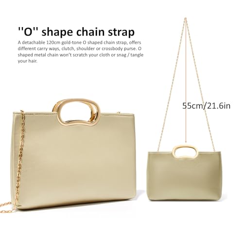Image of DETARA Clutch Purses for Women Cut Out Handle Clutch PU Leather Evening Bag Elegant Purse for Women Formal Wedding Party