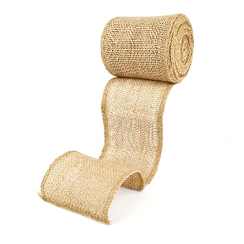 D.RECT Cinta de yute Natural para Floristería y Decoración 10x500cm - Marrón Rollo de Arpillera para Envolver Regalos