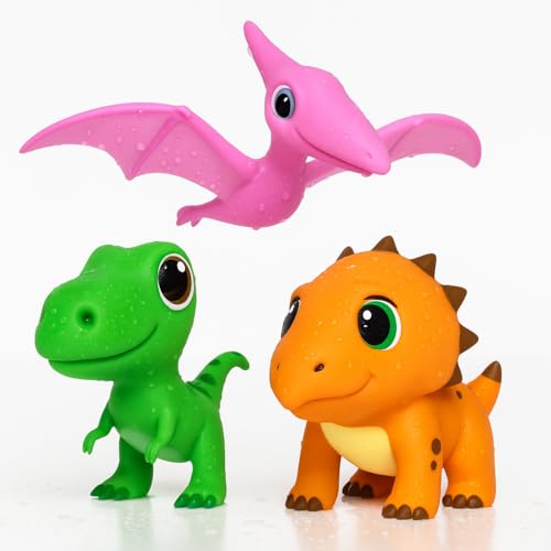 Image of SplashEZ Mold Free Dinosaur Bath Toys, No Hole Bath Toys for Toddlers, Bathtub Dinosaur Set for Kids, No Mold Floating Water Dino Set for Pool, BPA-Free Safe Fun, Infant Babies Ages 1 3 6 12 18 Mo