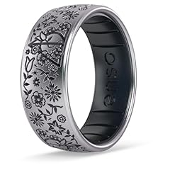 Floral Deathly Hallows - Icy Silver/Black Pearl