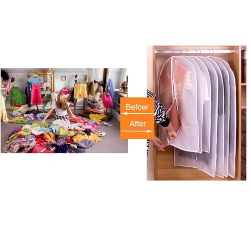 10 Pack garment bags for clothes foldable garment bag clothes covers with zip Washable for Suit Bag,Coats,Dresses,Shirts, Evening Dresses (Color : Black, Size : 60 * 100cm)4