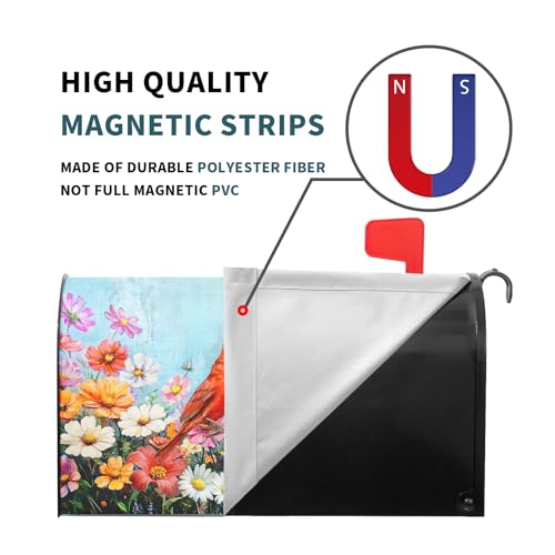 Image of Spring Summer Birds Mailbox Cover Magnetic Standard Size 21x25.5 Inch Welcome Floral Mailbox Wraps Post Box Cover Decoration Outdoor Garden Home Yard Outside