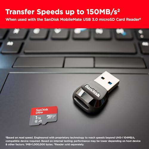Image of SanDisk Ultra 1TB microSDXC UHS-I, 150MB /s R Memory Card, 10 Y Warranty, for Smartphones