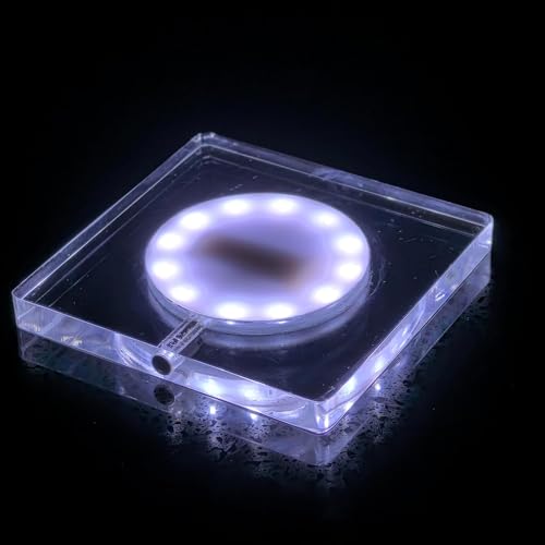 AMZSTAR USB Rechargeable LED Coaster White Light Up Coasters,LED Sticker Lights,Wine Bottle Lights,Bottle Glorifier Cup Luminous Mat for Drinks,Bar Accessories,Party,Wedding (1, Square)