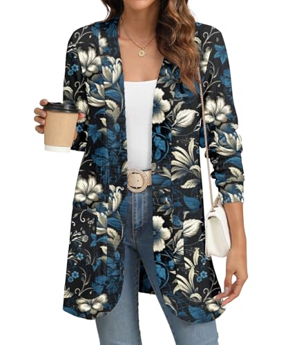 Image of YSYOKOW Cardigan Sweaters for Women Long Sleeve Open Front with Pockets | Long Cardigans for Women Lightweight Soft Casual Dressy Loose Fit Cardigan Sweater with Pockets for Work and Office