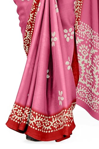 Image of MIRCHI FASHION Saree for Woman Chiffon Batik Printed | Lightweight Daily Wear Women's Office Sari with Blouse Piece (Available in 40 Colours)