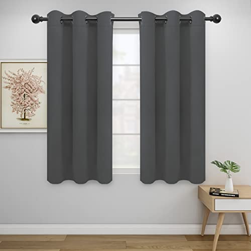 Image of Easy-Going Blackout Curtains for Bedroom, Solid Thermal Insulated Grommet and Noise Reduction Window Drapes, Room Darkening Curtains for Living Room, 2 Panels (42x54 in, Gray)