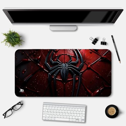 Image of Extended Gaming Mouse Pad for Desk (23x11.5 Inch) - Large Mouse Pad for Office & Home | Non-Slip Rubber Base, Smooth Surface Desk Mat for Laptop, Keyboard & Mouse (Supper Heros Edition) (bloodred Spy)
