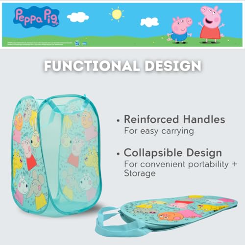 Peppa Pig Kids Room Collapsible Storage Bin Pop Up Hamper, One Size, (100% Officially Licensed Product)