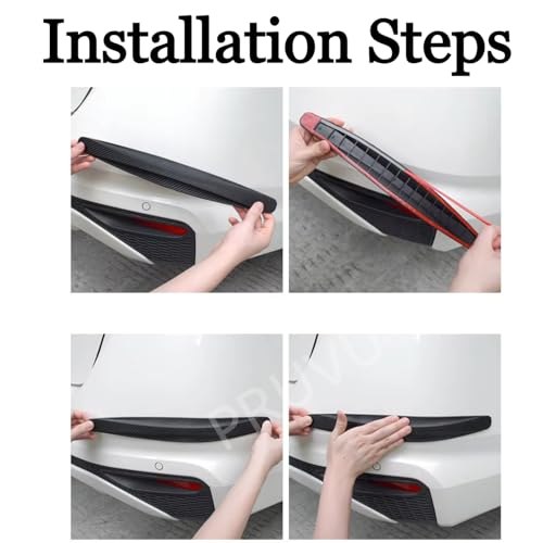 Image of Universal Rubber Car Bumper Protector Guard | Front & Rear Corner Anti Collision, Durable & Scratch Proof Strip | Fit for All Cars & SUV's | Set of 4 Pcs | Black