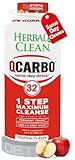 Herbal Clean Qcarbo32 Same-Day Detox Cleanse Drink (32 fl oz) - Tropical Flavor Full Body Cleanse* Detox Drink for Moderate Toxin Level*, Vitamin B2 and Vitamin B12 for Men & Women
