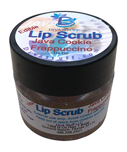 Diva Stuff Ultra Hydrating Lip Scrub for Soft Lips, Gentle Exfoliation, Moisturizer & Conditioner, Java Cookie Frappuccino – ¼ oz (Made in the USA)