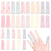 Pretwad 100 Stück Fingerlinge, mehrfarbig, aus Baumwolle, atmungsaktive Finger- und Zehenschützer, Daumenlinge, Komfort-Fingerspitzenschutz, Schutzpolster, Fingerspitzenschutz, Farbe zufällig