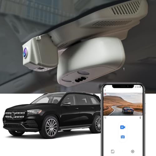 Fitcamx 4K Dash Cam Suitable for Mercedes-Benz GLE GLS 2020-2025 350 450 580 V167 X167 (Model D), OEM Look, 2160P UHD Video, Built-in WiFi & APP, G-Sensor, Loop Recording, Easy to Use, 64GB Card