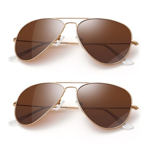 Image of Classic Aviator Sunglasses for Men Womens Polarized UV Protection Driving Sunglasses