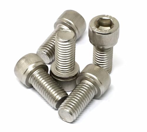Image of iexcell 5 Pcs M12 x 25mm Thread Pitch 1.75 mm Stainless Steel 304 Hex Socket Head Cap Screws Bolts Kit