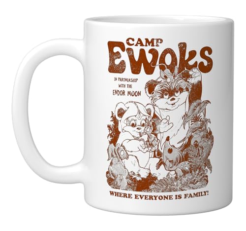 Taza cerámica Blanca estilo Vintage Star Wars Ewoks miniatura 1