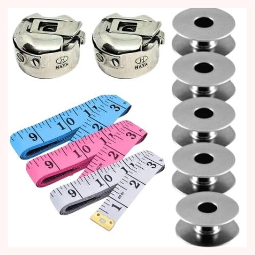 Combo Set- (2-Pcs) Haya Bobbin Case & (5-Pcs) Bobbins & (3-Pcs) Inch Tape Measure For Juki Sewing Machines-image-4