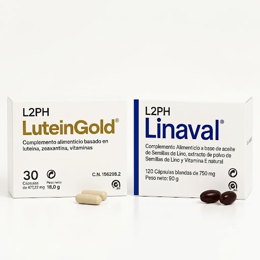 LINAVAL Hidratación Profunda del Ojo Seco y Mucosas (120 Cápsulas) + LUTEIN GOLD Protección Ocular (30 Cápsulas)