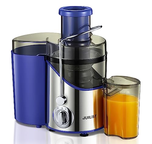 Juicer Machines, Juilist 3" Wide Mouth Juicer Extractor, for Vegetable and Fruit with 3-Speed Setting, 400W Motor, Easy to Clean, Blue