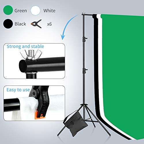 [Upgraded Led Bulb] Mountdog Photography Lighting Kit, 6.6X 10Ft Backdrop Stand System And 900W 6400K Led Bulbs Softbox And Umbrellas Continuous Lighting Kit For Photo Video Shooting #TOP1
