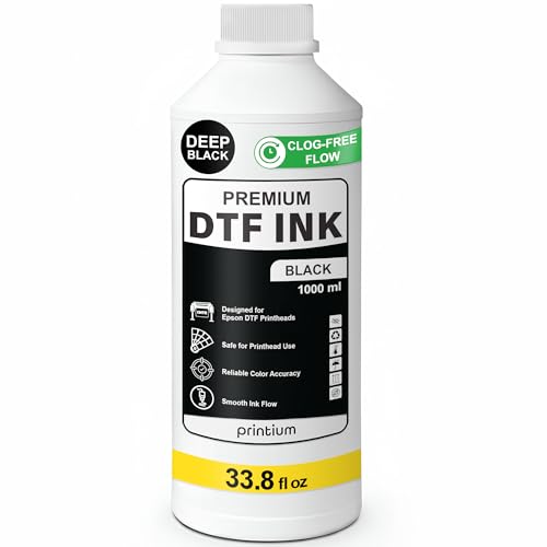 Image of DTF Ink Black 33.8 fl oz (1000ml) | High Opacity Clog-Free Formula | Compatible with ET8550 L1800 XP600 I3200 4720 XP15000 & All Printheads | Reliable Color Accuracy & Smooth Flow