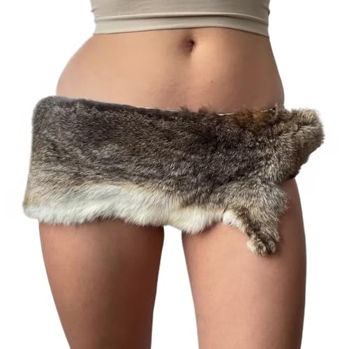 RICHTRUE Therian Y2k Belt Women Trendy Fur Belt Furry Grunge Belt 2000s Streetwear Belt Accessories Emo Stuff