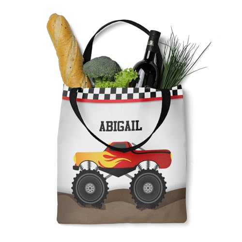 Monster Truck Canvas Tote Bag Aesthetic Reusable Grocery Shopping Bags Shoulder Bag Book Tote Gifts3