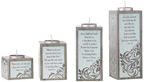 Cathedral Art Love Hope Peace Joy Pillar Advent Tea Lights Abbey & CA Gift Inspirational Candle Set, Multi, (AD139)