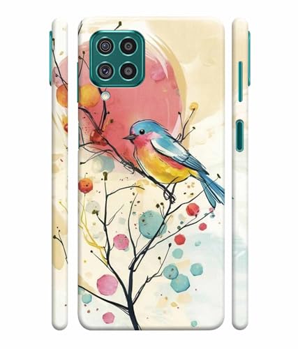 Image of Printed Hard Back Case Cover & Compatible for Samsung Galaxy F62 / Samsung Galaxy M62 | Birds Painting Art (Multicolor) - D1199