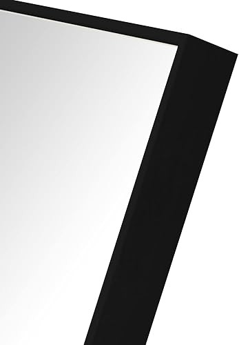 Miniatura 5 de HANS Espejo rectangular grande de baño, espejo de tocador con marco de madera montado en la pared (40 x 24 pulgadas) (negro)