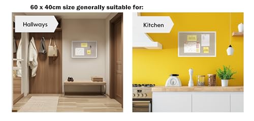 BJORKLUND Pinnwand | Hochwertige Pinnwand aus Kork zum Aufhängen | Große Korktafel 60 x 40 cm, Visionboard, Anschlagtafel für Haus, Büro und Schlafzimmer (60 X 40)