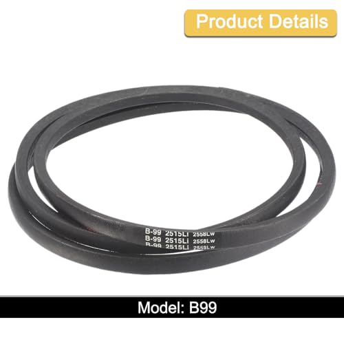 Image of uxcell 3 Pack B99 Classic V-Belt, 102 inch Outside Circumference, Black, Industrial Rubber V-Belt