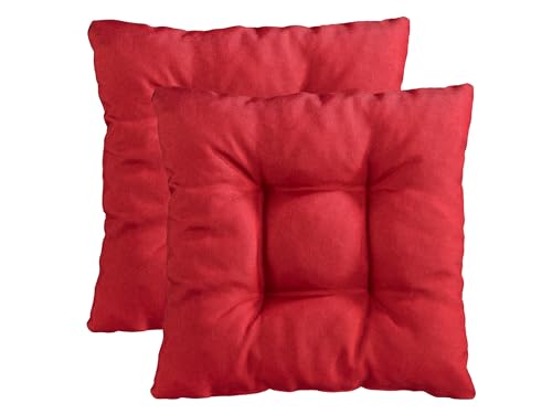 Traumnacht Stuhlkissen Cozy 2er Set, Bequeme Sitzkissen für Gartenstuhl, Küche oder Esszimmer, Indoor u. Outdoor, 38 x 38 x 6 cm, rot Traumnacht Stuhlkissen Cozy 2er Set, Bequeme Sitzkissen für Gartenstuhl, Küche oder Esszimmer, Indoor u. Outdoor, 38 x 38 x 6 cm, rot