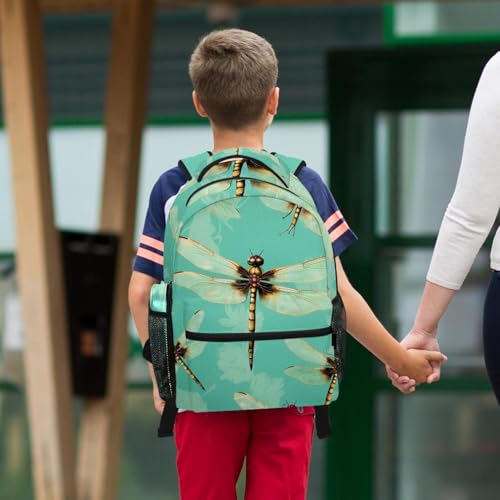 Sac à dos vert art libellule 70 grand format idéal pour le collège et le lycée