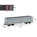 Evemodel 2pcs HO Scale High-Side Gondola Car 1:87 Railway Wagons Rollong Stock Container Carriage 1:87 Freight Car (Gray)