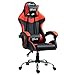 Vinsetto Silla Gaming Ergonómica Silla para Videojuegos Reclinable y Giratoria con Altura Ajustable Reposacabezas y Cojín Lumbar 63x67x119-127 cm Rojo y Negro