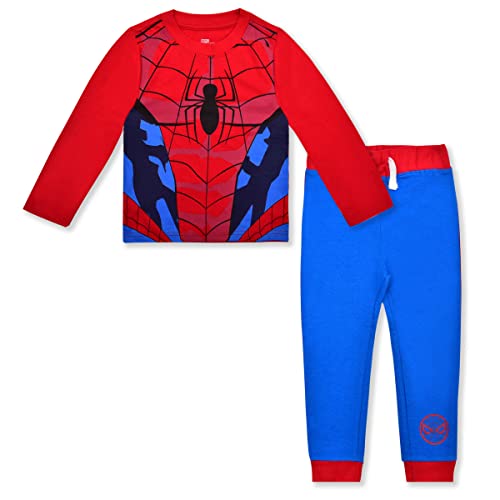 Marvel Spider-Man Boys Long Sleeve Shirt and Pants Set for Toddlers