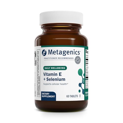 Metagenics E-400 Selenium Supplement - Vitamin E & Selenium Antioxidant Formula with Calcium & Phosphorus - Supports Immune Skin Eye & Cellular Health* - Gluten-Free Vegetarian - 60 Tablets