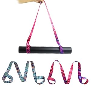 JUGCUT 2Pcs Adjustable Yoga Mat Carrying Strap, Multicolor Yoga Mat Strap Carry, Multi-Purpose Non-Slip Yoga Mat Carrier Strap Elastic Belt Holder Strap Fitness Exercise Straps for All Mat Sizes