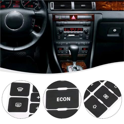 Autocollant bouton commande chauffage climatisation noir pour Audi A6
