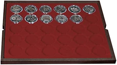 Lindner 2494-9 Authentic Wood case Carus (for Coins up to 37 mm Ø)