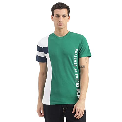 Image of UNITED COLORS OF BENETTON Men's Cotton Printed Regular Fit T-Shirt