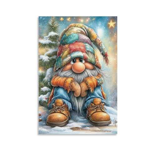 Peinture Diamant Gnome de Noël 50x60cm : créez votre décoration intérieur festive pour l'hiver