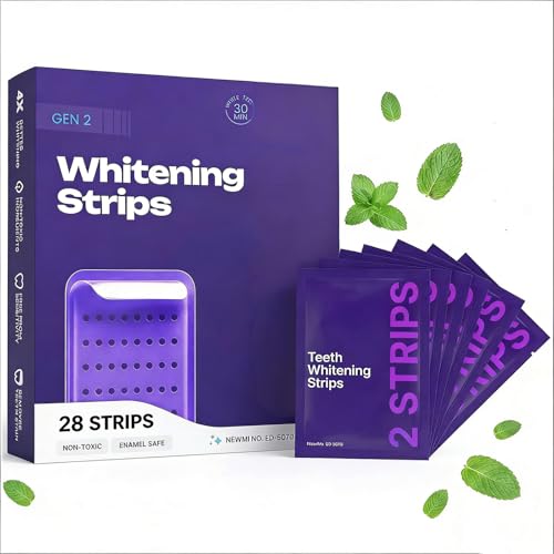 Viralaluna Whitening Strips Viralaluna Purple Teeth Whitening Strips Surface Stain Reduction Gentle Formula Safely Protects Tooth Enamel (28 Strips)