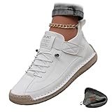 Comfort Support Sneakers for Women, Orthopedic Leather Slip-On Shoes, Waterproof Non-Slip Ergonomic Walking Shoes with Elastic Band (white-yellow, Adult, Women, 8, Numeric, US Footwear Size System, Medium)