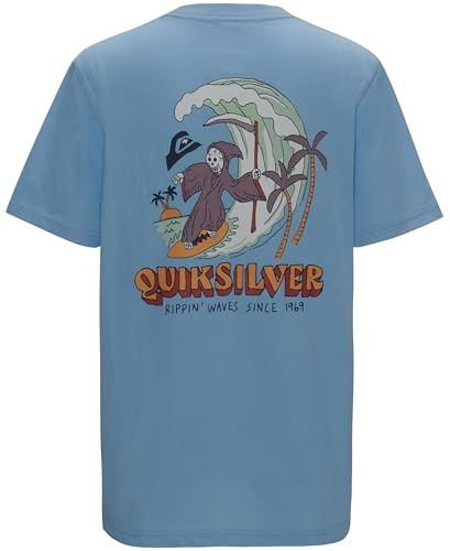 Image of Quiksilver Boys' Short Sleeve Logo Graphic T-Shirt, Soft & Comfortable, Regular Fit