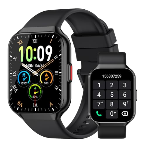 Smart Watch, 1.96" HD Smartwatches for Men Women, (Answer/Make Calls), IP68 Waterproof Fitness Watch, Heart Rate/Sleep/SpO2 Monitor, Fitness Tracker with 113+ Sport Modes, for iOS/Android (Black)