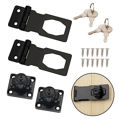2 Piezas Cerradura Armario con Llave,Cerraduras para Armarios de Metal,Hebilla de La Puerta Candado 2 Pulgadas,Cerrojo Puerta con Llave de Seguridad,para Armario de Madera Cajones Puerta Cajas